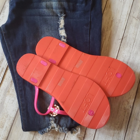 SALE⚡️ANN TAYLOR LOFT GEM  RUBBER SANDALS SZ 7 - Picture 3 of 6